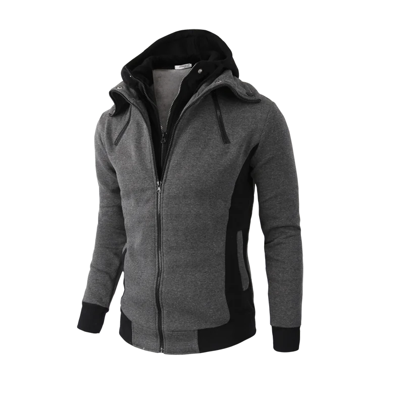 2024 New Autumn Men Sweatshirts Long Sleeve Jacket Hoodie Zipper Closure Jacket Male Hoodies Sweatshirt Slim Fit Male Clothing