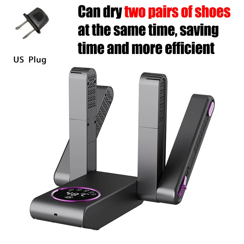 Portable Shoe Dryer Electric Shoe and Boot Dryer 180° Folding Design Smart Display for Shoes Gloves Hats Socks Ski Boots