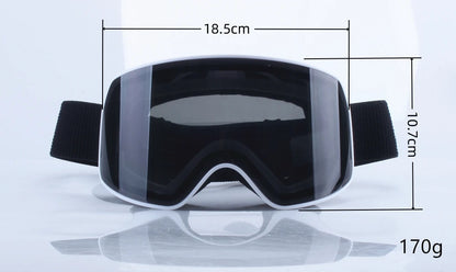 Big Ski Snowboard Goggles Women Men Skiing Eyewear Mask UV 400 Snow Protection Over Glasses Adult Double Anti-Fog Cylindrical