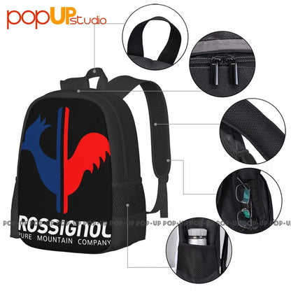 Rossignol Ski Logo R Pure Mountain Company Backpack Large Capacity Bookbag Schoolbag Sports Bag Large Capacity