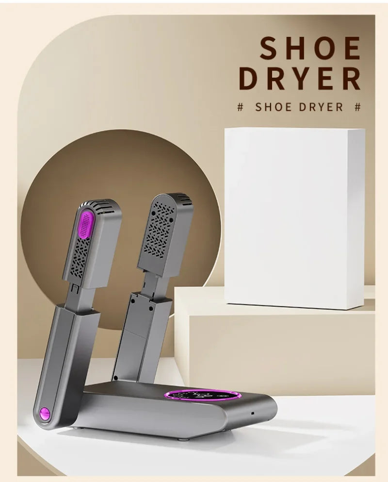 Portable Shoe Dryer Electric Shoe and Boot Dryer 180° Folding Design Smart Display for Shoes Gloves Hats Socks Ski Boots