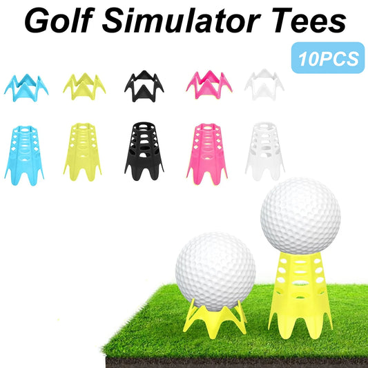 10PCS Golf Simulator Tees Golf Tees Simulator Plastic Practice Training For Turf and Driving Range Home Outdoor Indoor Use