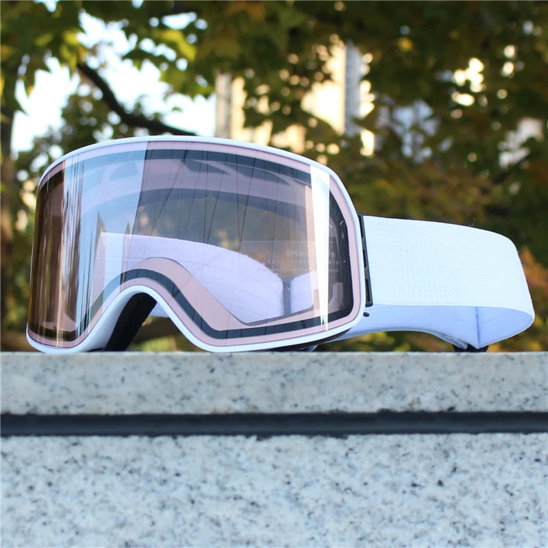 Big Ski Snowboard Goggles Women Men Skiing Eyewear Mask UV 400 Snow Protection Over Glasses Adult Double Anti-Fog Cylindrical