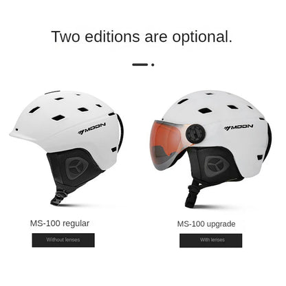 MOON-Professional Ski Helmet for Adult and Youth, Universal for Skateboard, Snowboard, Snow Equipment, Warm, Winter