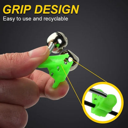 5/10pcs Fishing Bite Alarms Fishing Rod Bells Tip Clip Bells Ring Green ABS Fishing Accessory Outdoor Pole Fish Bites Indicators