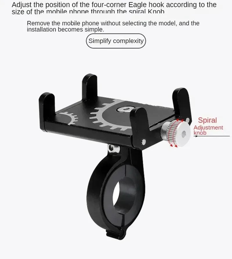 Bicycle Phone Holder Mount Universal Mobile Cell GPS Metal Riding MTB Motorcycle Stand Bracket Bike Moto Handlebar Antislip Clip