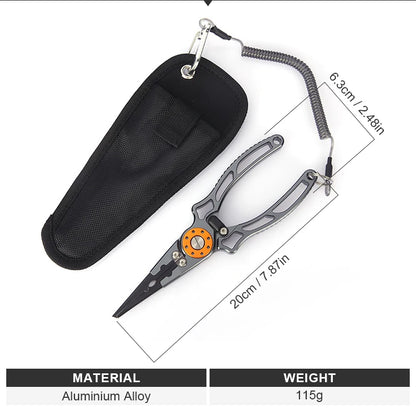 Shawto Titanium Coating Stainless Steel Fishing Scissor Plier Cut PE Braid Line Cutter Plies Carp Fishing Accessories Tools