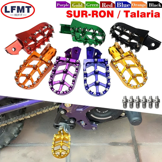 Motorcycle CNC Footpegs Foot Pegs Rests Pedals For Sur-Ron Surron Sur ron Light Bee S  Light Bee X Off-Road Electric Foot Pedals