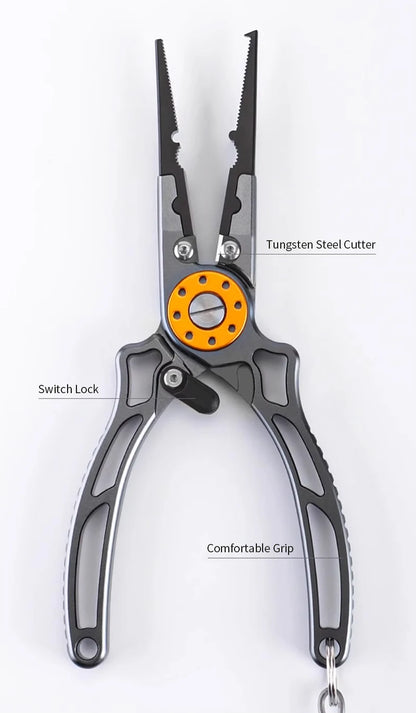 Shawto Titanium Coating Stainless Steel Fishing Scissor Plier Cut PE Braid Line Cutter Plies Carp Fishing Accessories Tools