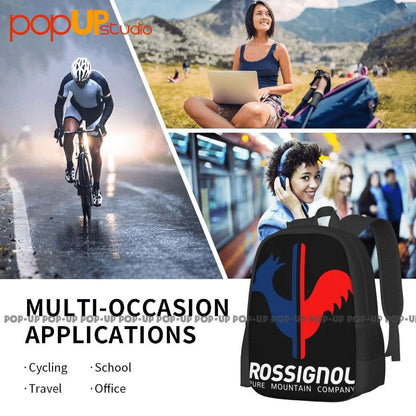 Rossignol Ski Logo R Pure Mountain Company Backpack Large Capacity Bookbag Schoolbag Sports Bag Large Capacity