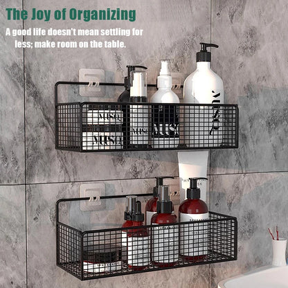 Living Room Bedroom Kitchen Storage Rack Bathroom Wall-Mounted Storage Rack (No Drilling Required)