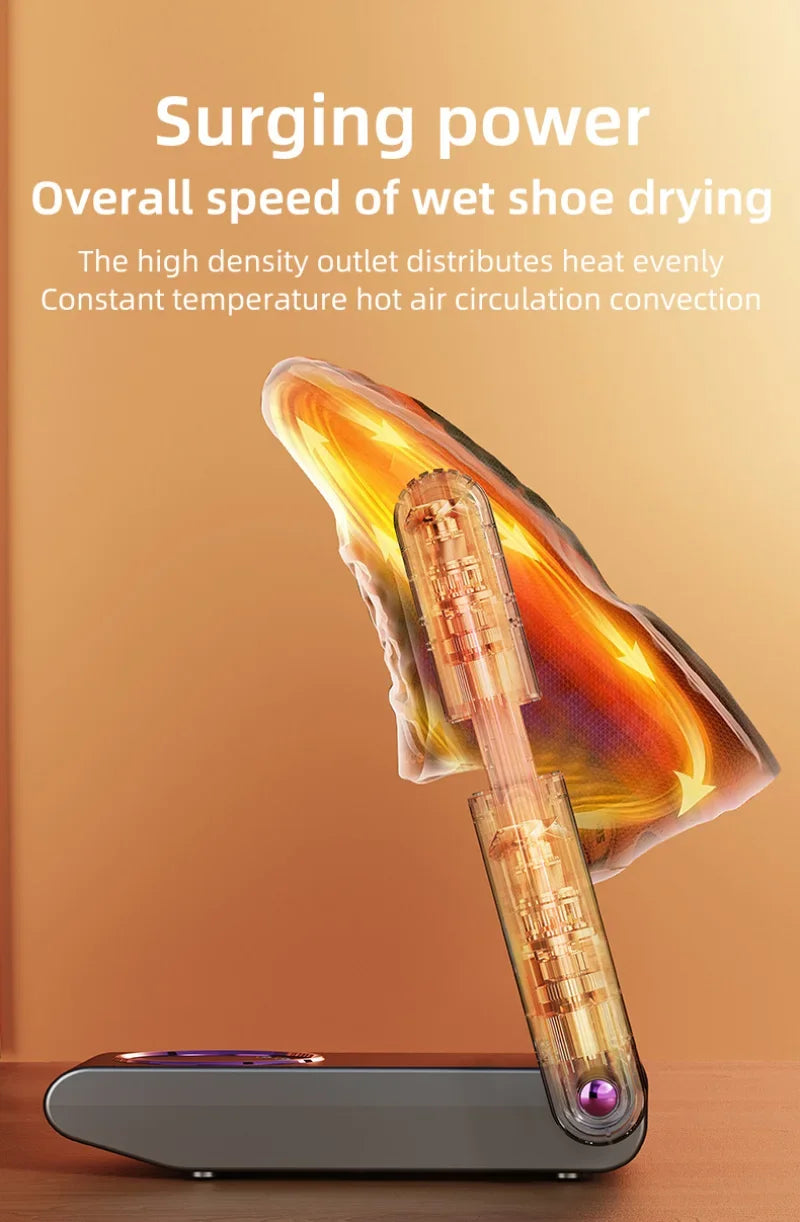 Portable Shoe Dryer Electric Shoe and Boot Dryer 180° Folding Design Smart Display for Shoes Gloves Hats Socks Ski Boots