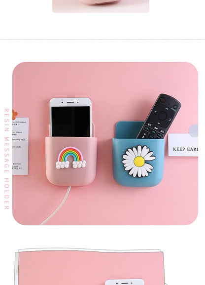 Cartoon Wall Mounted Storage Box for Bedroom Mobile Phone Bathroom Toothpaste Toothbrush Organizer