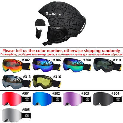 LOCLE Professional Skiing Helmet Men Women Children Ski Helmet Snow Skating Snowboard Snowmobile Skateboard Helmet Size 52-61cm