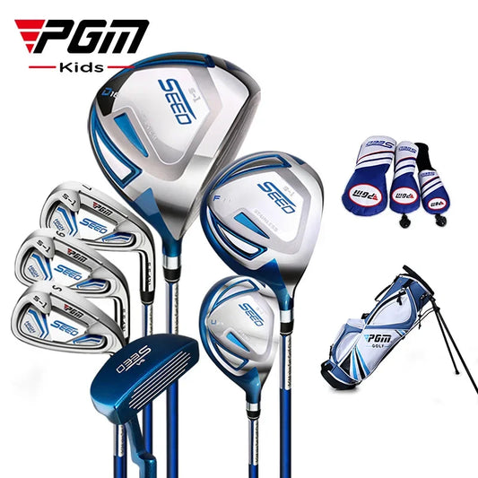 PGM child Golf Club Sets kids Learning Iron Carbon Putter Headcover Bracket Bag 120-165cm Height Boy Kids Junior Clubs JRTG005