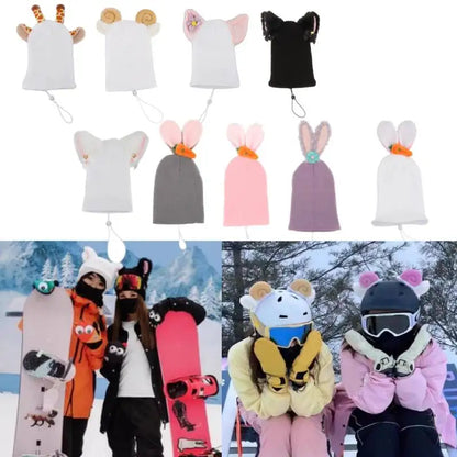 Ski Helmet Cover Funny Single Board Double Board Warm Ski Helmet Cover Personality Cover Unicorn Rabbit Ear Giraffe Lovely Goat