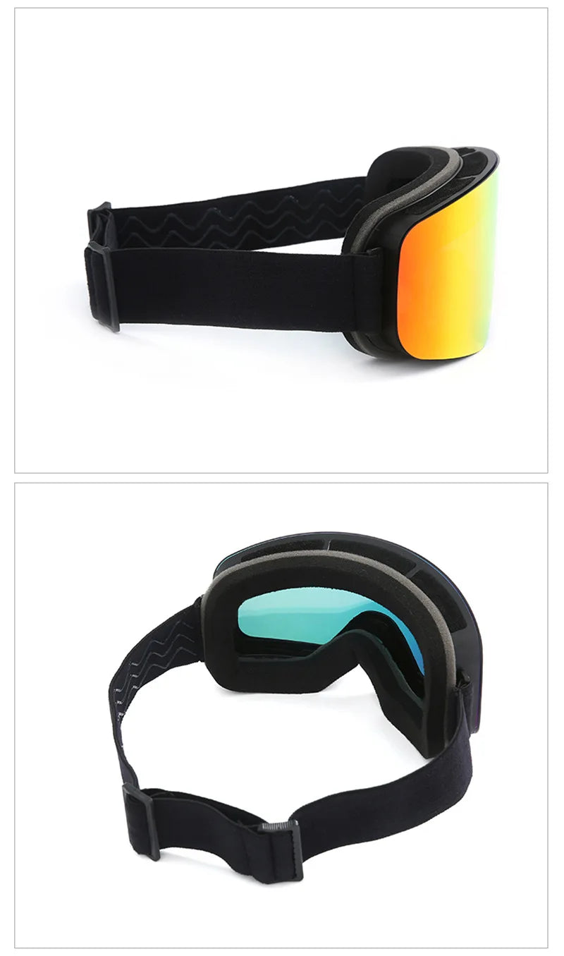 Big Ski Snowboard Goggles Women Men Skiing Eyewear Mask UV 400 Snow Protection Over Glasses Adult Double Anti-Fog Cylindrical