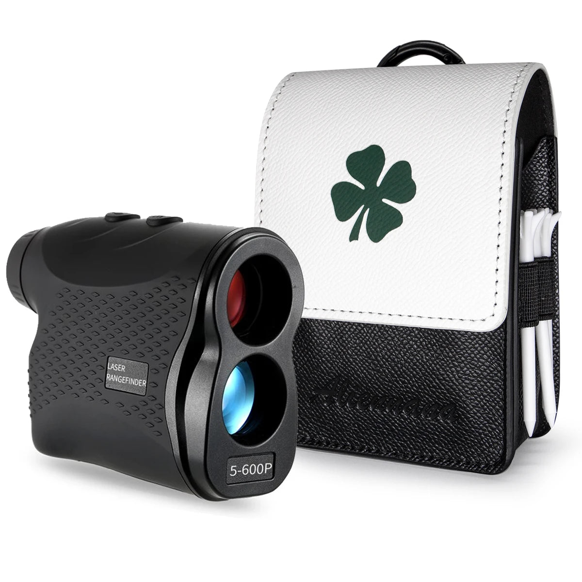 Golf Rangefinder Case Premium Leather for Bushnell Callaway Universal Range Finder arry Bag with Tee Holder, Belt Clip for Most