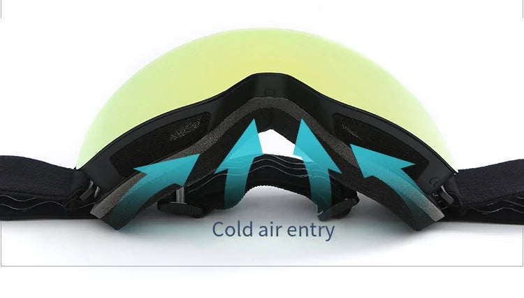Big Ski Snowboard Goggles Women Men Skiing Eyewear Mask UV 400 Snow Protection Over Glasses Adult Double Anti-Fog Cylindrical
