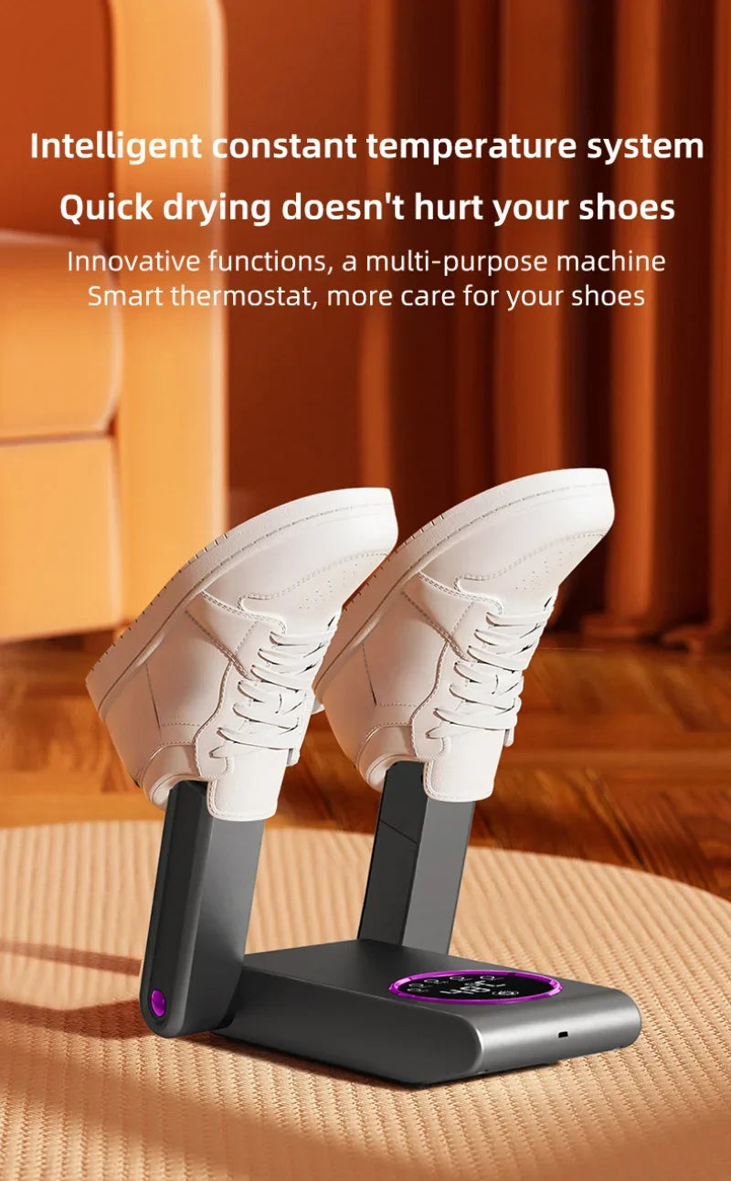 Portable Shoe Dryer Electric Shoe and Boot Dryer 180° Folding Design Smart Display for Shoes Gloves Hats Socks Ski Boots