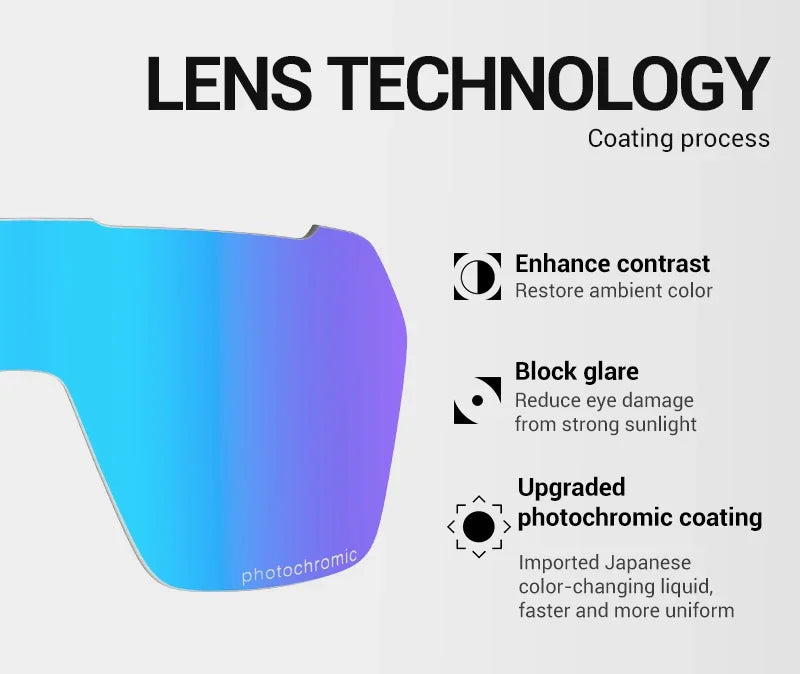 SCVCN Color Photochromic Cycling Glasses UV400 Sunglasses for Men Women Driving Glasses MTB Road Bike Sport Eyewear Running