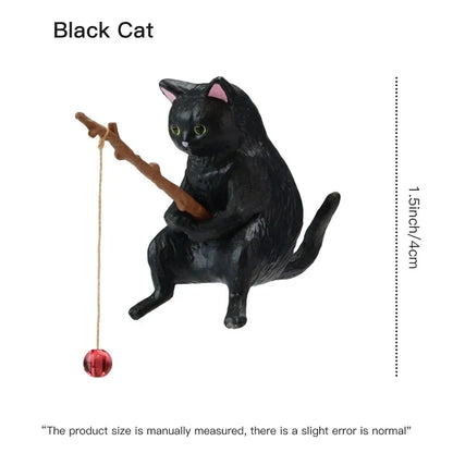 Fish Tank Fishing Cat Hanging Creative Landscape Office Ornaments Fishing Fun Mini Decorative Micro-Landscape
