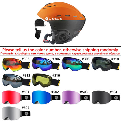 LOCLE Professional Skiing Helmet Men Women Children Ski Helmet Snow Skating Snowboard Snowmobile Skateboard Helmet Size 52-61cm