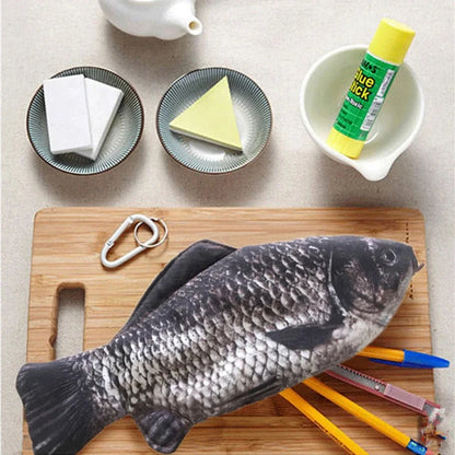 Pencil Case Fish Shaped Novelty Fish Pen Bag Fish Coin Purse Funny Pencil Case Gifts for Office Supply