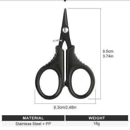Shawto Titanium Coating Stainless Steel Fishing Scissor Plier Cut PE Braid Line Cutter Plies Carp Fishing Accessories Tools