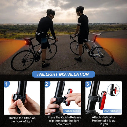 Bicycle Taillight MTB Red Light Bike Rear Light Cycling Warming Safety Lamp USB Rechargeable Led Bike Light Bike Accessories