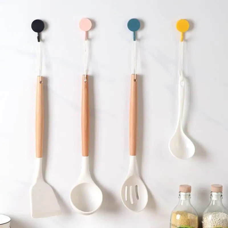 Adhesive Decorative Wall Hook Damage Frees Installation Strong Hold Bathroom Kitchen Use ABS Plastic Waterproof Hanger