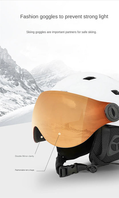 MOON-Professional Ski Helmet for Adult and Youth, Universal for Skateboard, Snowboard, Snow Equipment, Warm, Winter