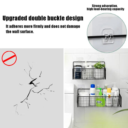 Living Room Bedroom Kitchen Storage Rack Bathroom Wall-Mounted Storage Rack (No Drilling Required)