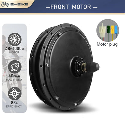 Electric Bike Motor 48V 2000W/1000W/1500W Brushless Non-gear Hub Motor for Ebike Conversion KIt and Scooter