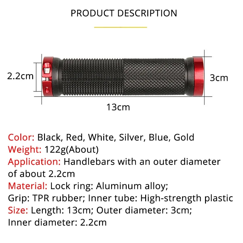 MTB Bicycle Handlebar Grips Rubber Anti-Skid Bike Grips Lock On Road Mountain Handle End Grips MTB Cuffs Bike Accessories