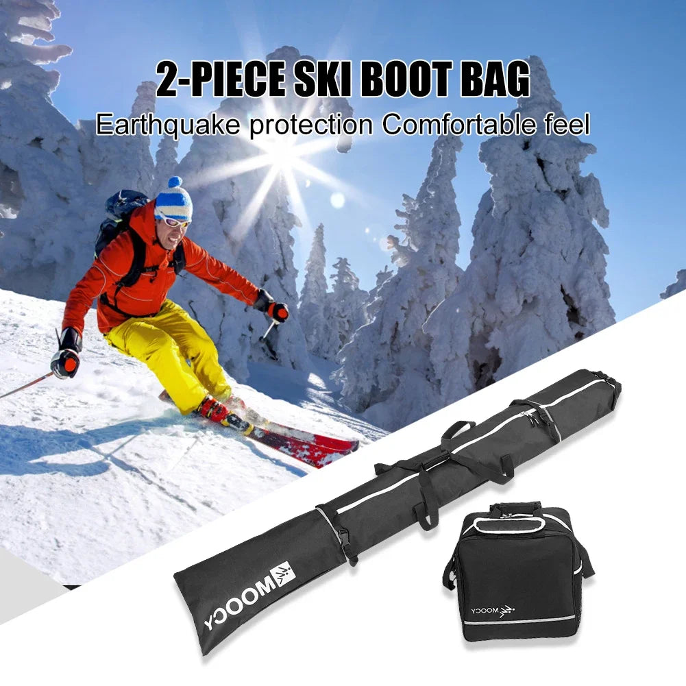 2PCS/set Ski Bag & Boot Bag Padded Waterproof Skis Storage Bag for Travel Fit Skis Up to 200 cm and Boots Up to US Size 13 스키 백