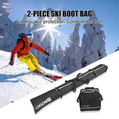 2PCS/set Ski Bag & Boot Bag Padded Waterproof Skis Storage Bag for Travel Fit Skis Up to 200 cm and Boots Up to US Size 13 스키 백