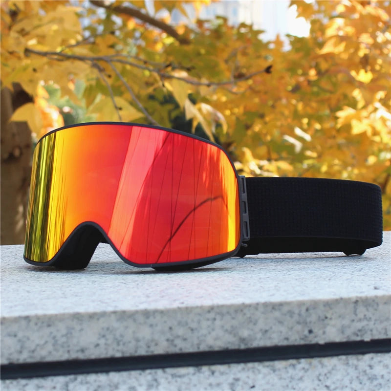 Big Ski Snowboard Goggles Women Men Skiing Eyewear Mask UV 400 Snow Protection Over Glasses Adult Double Anti-Fog Cylindrical