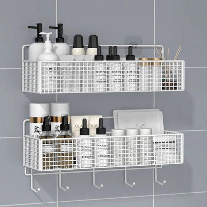 Living Room Bedroom Kitchen Storage Rack Bathroom Wall-Mounted Storage Rack (No Drilling Required)