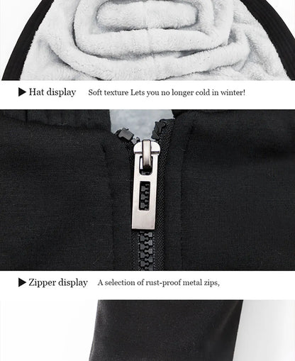 First Of All I Love Peanut Butter Men's Hoodies Thickened Zipper Fashion fur-liner Warm M-XXXXXL Hoody Winter Quality Clothes