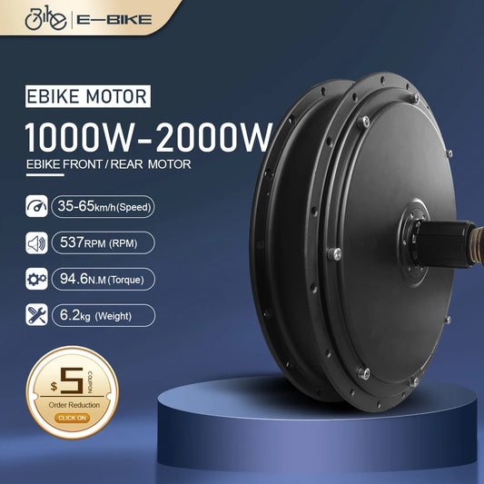 Electric Bike Motor 48V 2000W/1000W/1500W Brushless Non-gear Hub Motor for Ebike Conversion KIt and Scooter