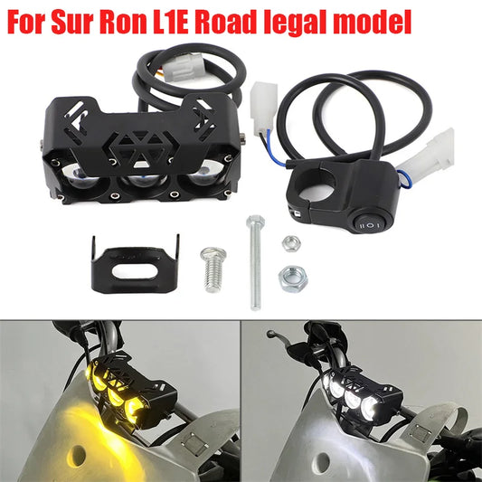 80w brighter Yellow and White light LED Headlight Front Light Bar & Switch Kit For Surron L1E Road Legal Model For Sur ron