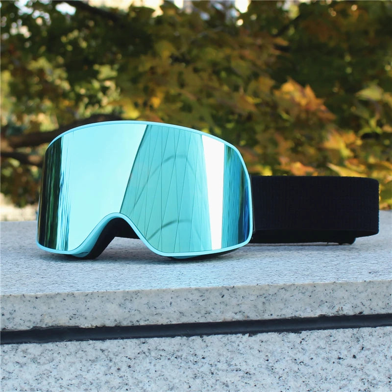 Big Ski Snowboard Goggles Women Men Skiing Eyewear Mask UV 400 Snow Protection Over Glasses Adult Double Anti-Fog Cylindrical
