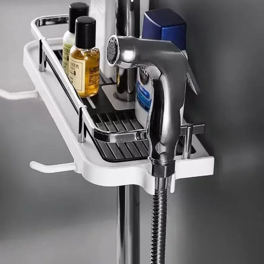 Shower Shelf Home Bathroom Lift Bracket Without Holes Bathroom Shower Rod Tray Home Storage Shelves & Racks arrangement