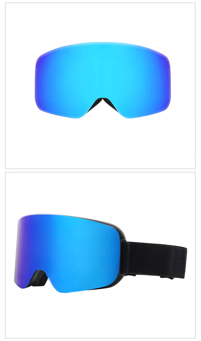 Big Ski Snowboard Goggles Women Men Skiing Eyewear Mask UV 400 Snow Protection Over Glasses Adult Double Anti-Fog Cylindrical