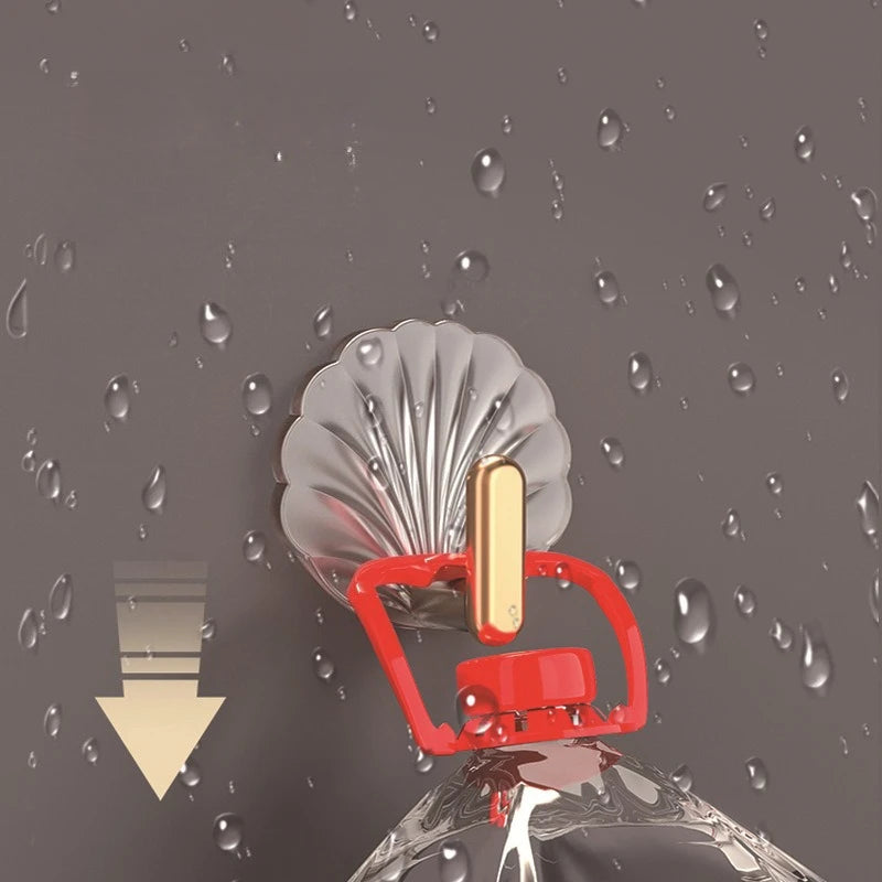 4pcs/set Multipurpose Shell Shape Hook Wall Hanging Hooks Self Adhesive Storage Hook For Bathroom Kitchen Bedroom Key Decor