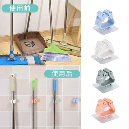 Wall Mounted Mop Organizer Holder Brush Broom Hanger Home Storage Rack Suction Cup Hanging organizers Pipe Hooks racks storage