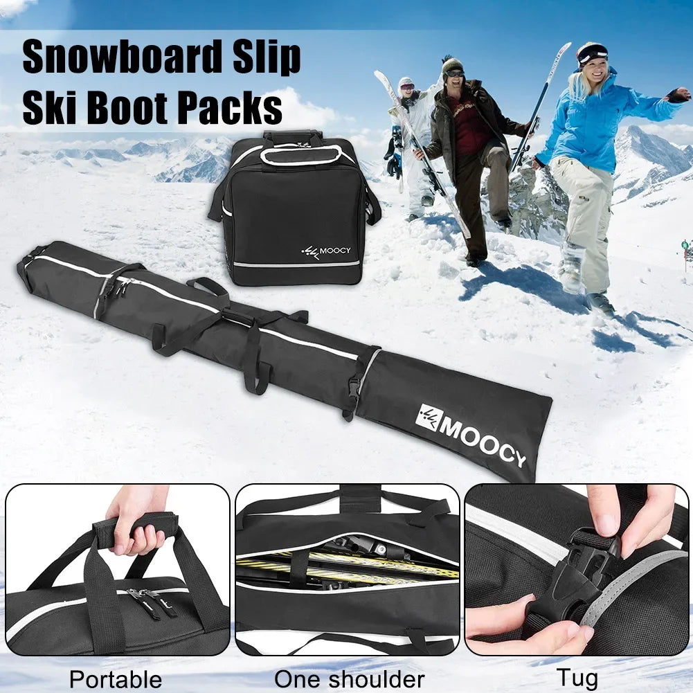 2PCS/set Ski Bag & Boot Bag Padded Waterproof Skis Storage Bag for Travel Fit Skis Up to 200 cm and Boots Up to US Size 13 스키 백