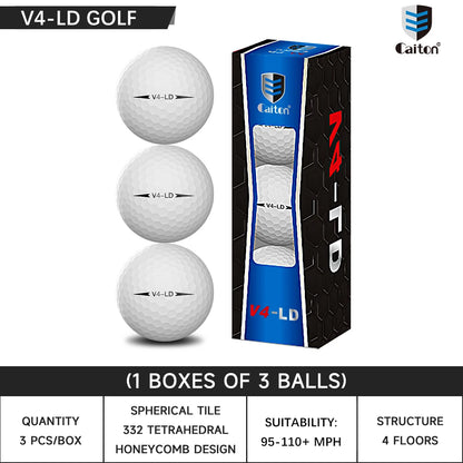 Caiton Pro Golf Balls - 4 Layers, DuPont Surlyn, Adds 30 Yards, Tournament Performance, Great Feel (12/6/3 Pack)