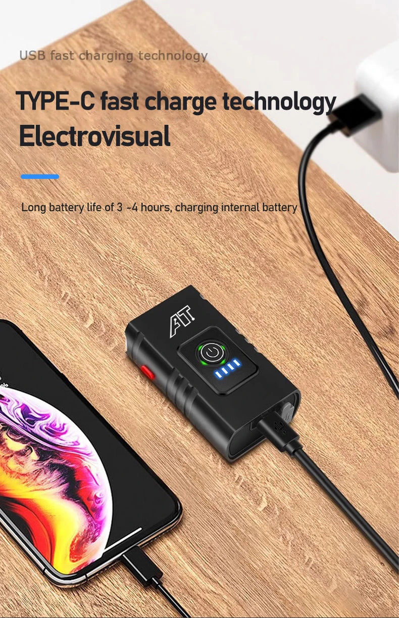 Bike Light T6 LED Bicycle Front Lamp Type-C Rechargeable MTB Headlight Flashlight Waterproof Outdoors Night Cycling Accessories